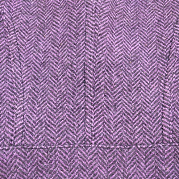 BETSEY JOHNSON Purple & Black Wool Blend Herringbone Tailored Jacket, Size 2 / 4 - Picture 4 of 8
